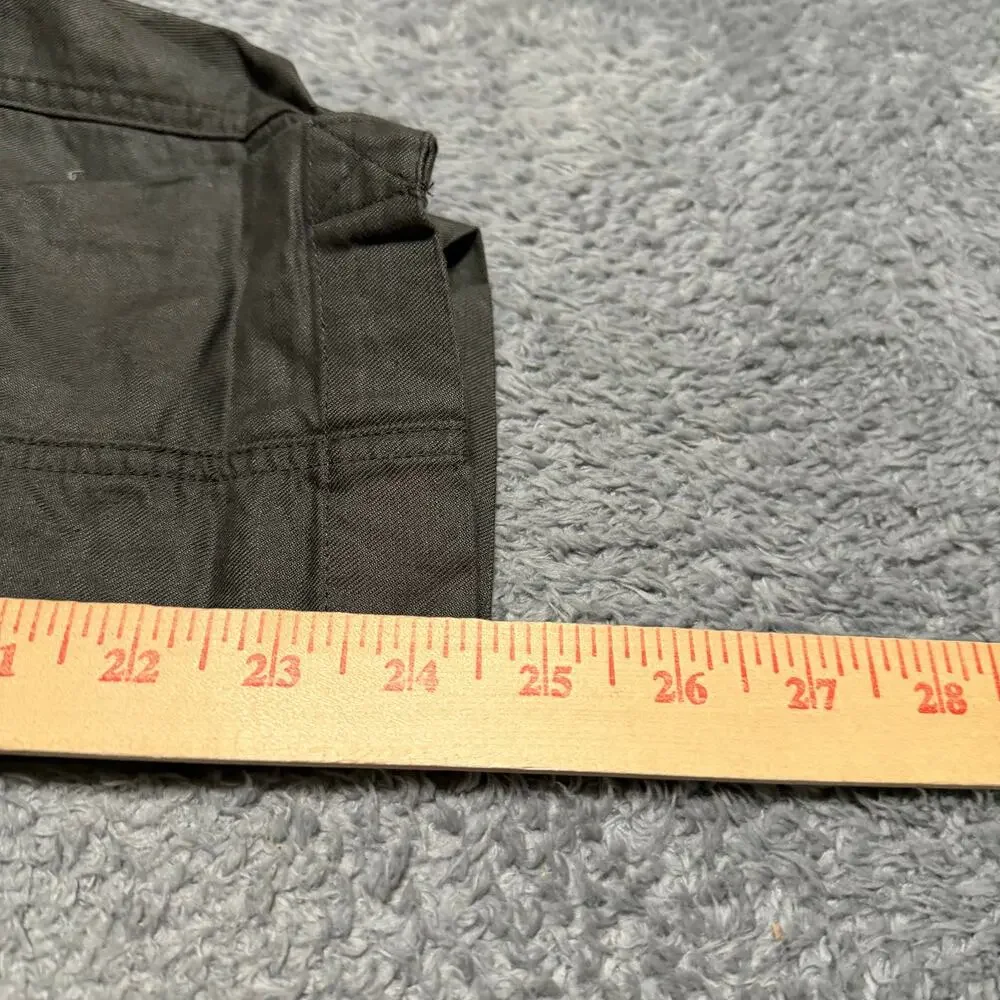 Quince Pants Womens Medium Gray Cargo Linen Blend Utility Pocket Tapered Ankle